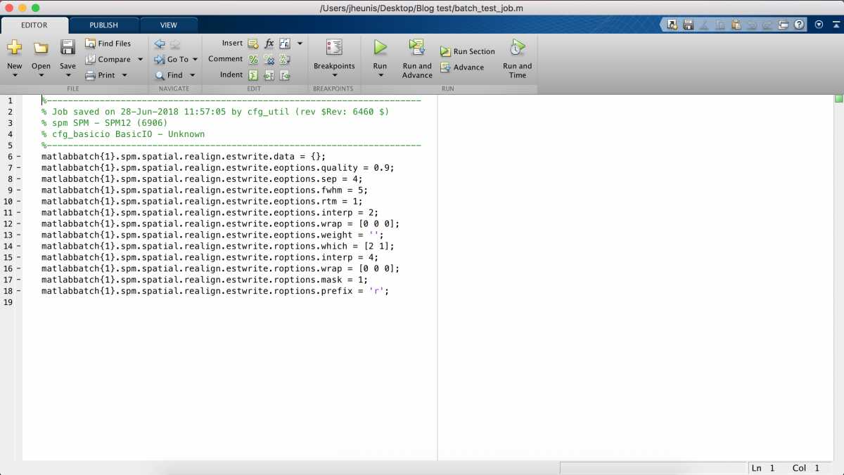 ln in matlab